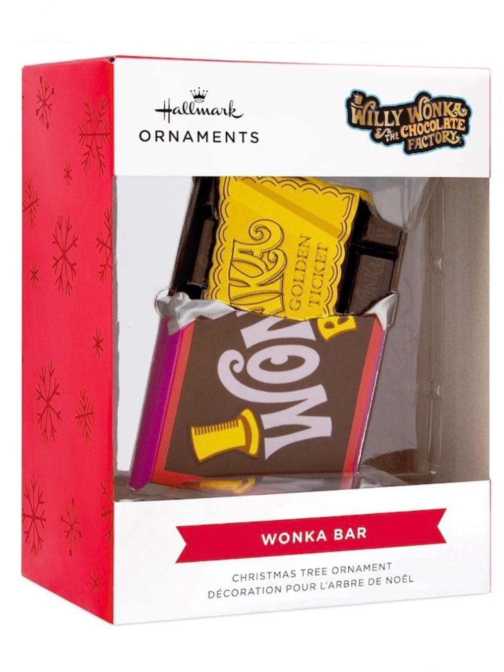Hallmark Willy Wonka and The Chocolate Factory Wonka Bar Christmas Ornament